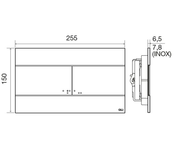 Flush plate SLIM, mechanical actuation, black soft touch, Oli