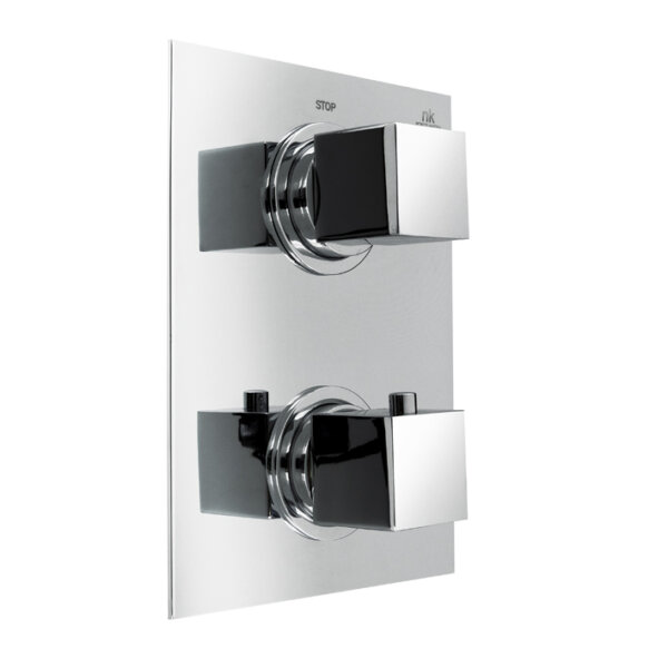 Shower set with thermostat SQUARE, chrome / mirror stainless steel, Noken