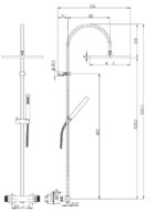 Shower set with thermostat COX 1, chrome, Paini