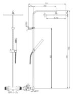 Shower set with thermostat COX 3, chrome, Paini