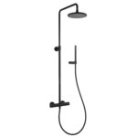 Shower set with thermostat, black matt, Paini