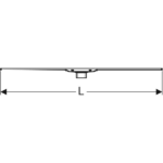 Dušas traps CleanLine20, garums 300-900 mm, matets tērauds / melns pārklājums, GEBERIT