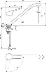 Virtuves jaucējkrāns CERAFLEX One-Hole BLUESTART®, hroms, Ideal Standard