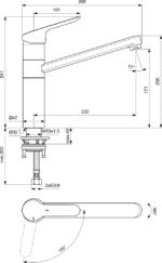 Virtuves jaucējkrāns CERAFLEX One-Hole BLUESTART®, hroms, Ideal Standard