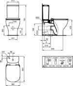 Private: WC pods ar skalošanas kasti, TESI AQUABLADE® (ar poda vāku) Idel Standard