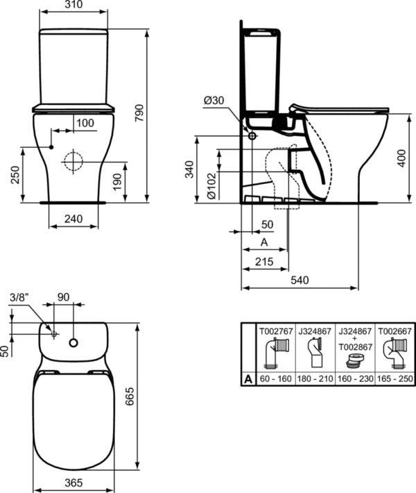 Private: WC pods ar skalošanas kasti, TESI AQUABLADE® (ar poda vāku) Idel Standard