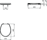 Wall hung wc EUROVIT Rimless (seat included) Ideal Standard