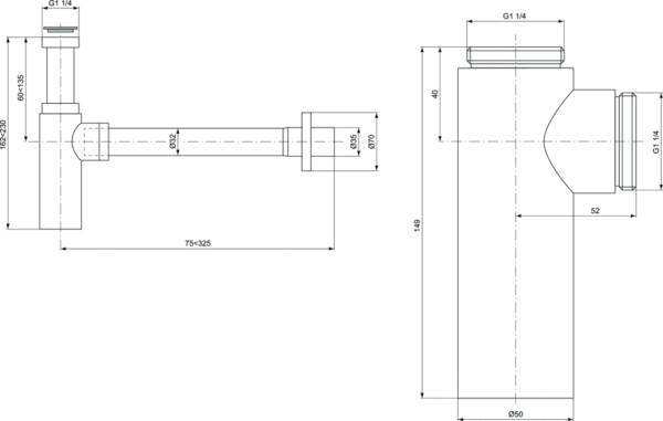 Сифон для раковины, хром,  Ideal Standard