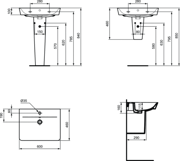 Washbasin CONNECT AIR CUBE 60, Ideal Standard