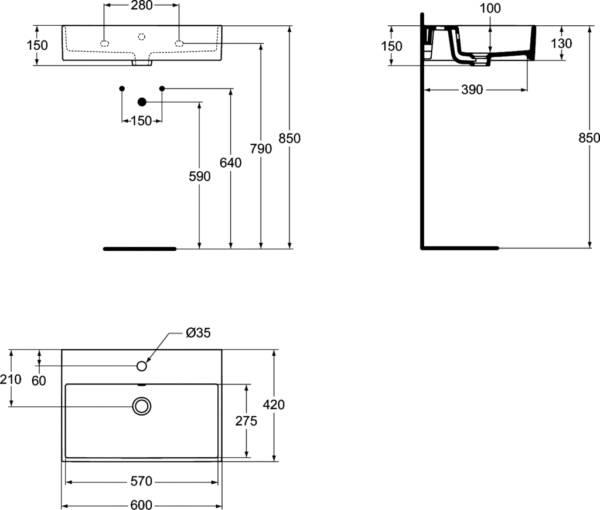 Раковина STRADA 60, Ideal Standard