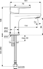 Basin mixer CERAFINE O, chrome, Ideal Standard