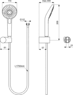 Thermostatic shower set CERATHERM 100, chrome, Ideal Standard