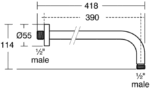 Thermostatic shower set CERATHERM 100, chrome, Ideal Standard