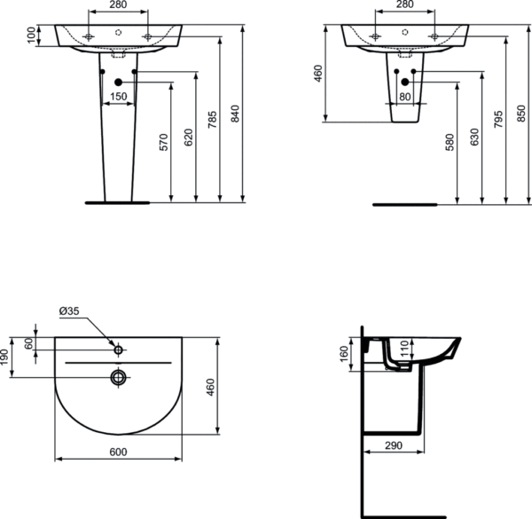 Раковина CONNECT AIR ARC 60, Ideal Standard