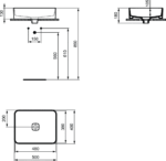 Izlietne STRADA II VESSEL 50 RECTANGULAR, Ideal Standard