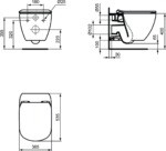 Wc комплект (встраиваемая рама / сливной бачок PROSYS + унитаз TESI Aquablade  + кнопка OLEAS) Ideal Standard