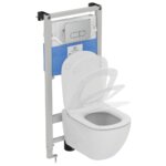 WC komplekts (iebūvējams ramis / skalošanas tvertne PROSYS + ūdens skalošanas taustiņš OLEAS + WC pods TESI Aquablade) Ideal Standard