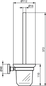 Щетка для унитаза (настенная, стеклянная) черный шелк, IDEAL STANDARD