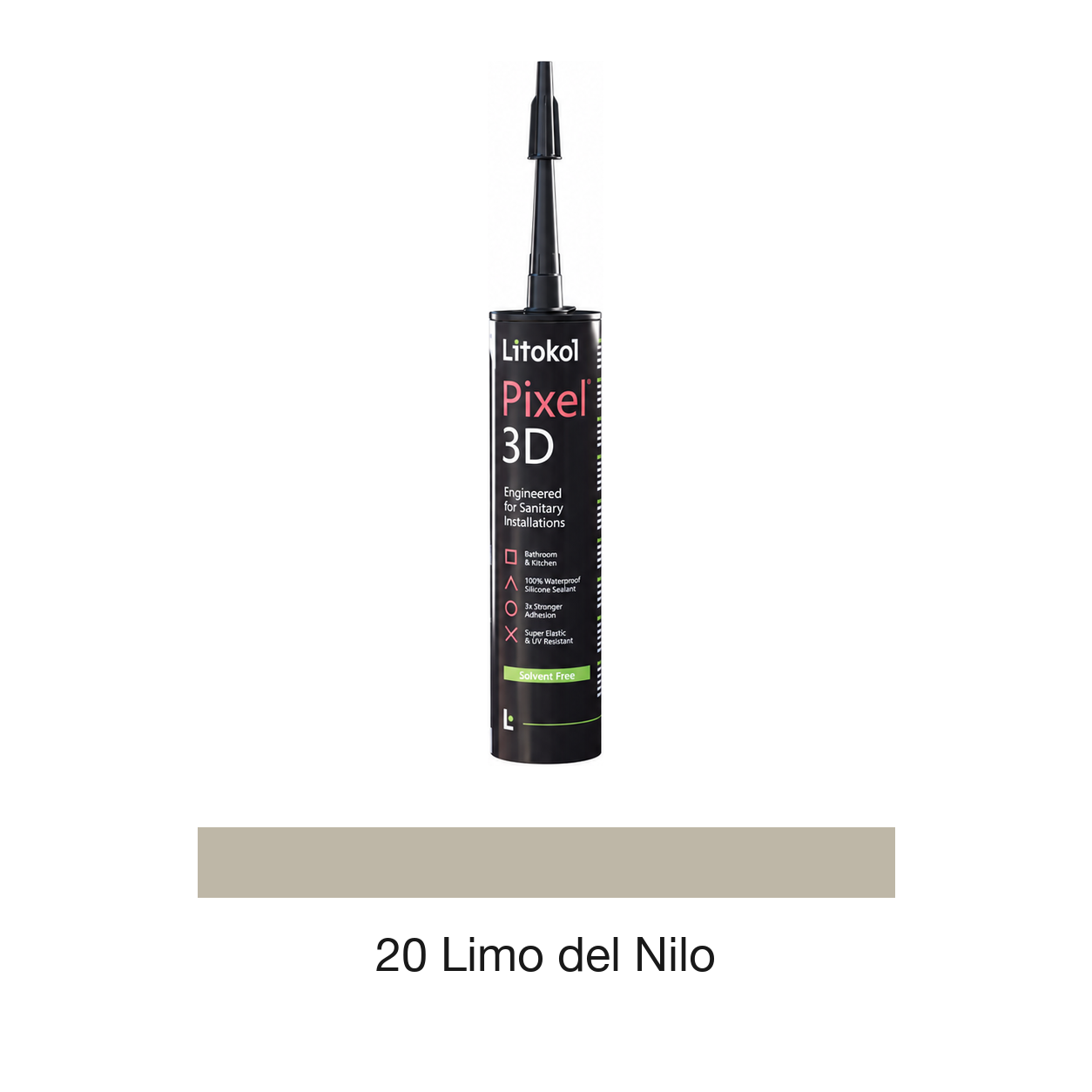 px3dldn0121-toon-v2 Silikona hermētiķis PIXEL 3D, 20 Limo del Nilo, 300 ml