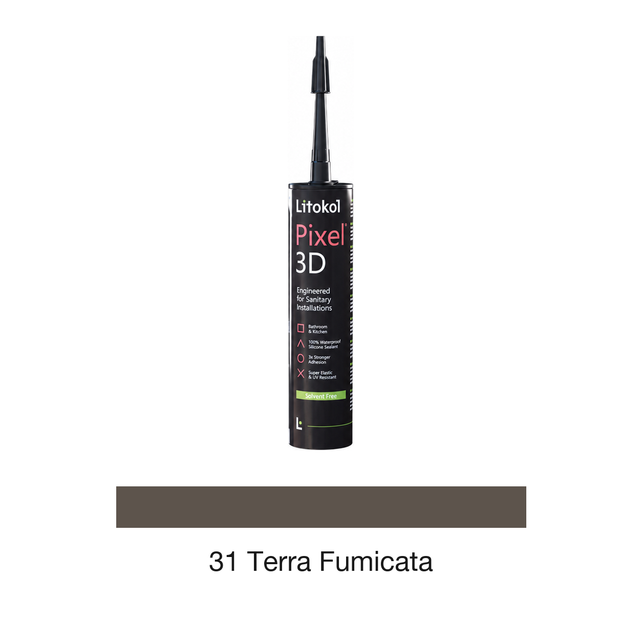 px3dtfm0121-toon-v2 Silikona hermētiķis PIXEL 3D, 31 Terra Fumicata, 300 ml