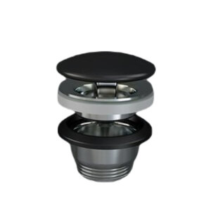 Ceramic waste set for washbasin without overflow, matte black, RAK