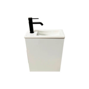 Washbasin cabinet Marne (with washbasin 40), white shiny, Noken