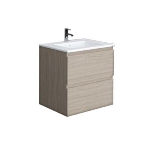 Washbasin cabinet JOY 60 (with sink), Gray Elm, Rak