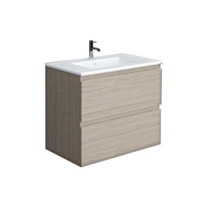 Washbasin cabinet JOY 80 (with sink), Gray Elm, Rak