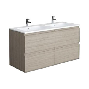 Washbasin cabinet JOY 60 (with sink), Gray Elm, Rak