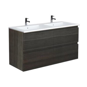 Washbasin cabinet JOY 60 (with sink), Moka walnut, Rak