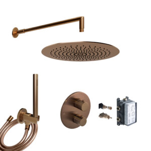 Thermostatic shower set ROUND, brushed copper, Noken