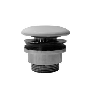 Ceramic pop-up drain without overflow for washbasin, matte white, GSI