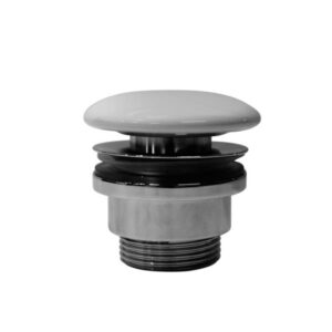 Ceramic pop-up drain with overflow for washbasin, matte white, GSI