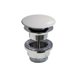 Ceramic pop-up drain without overflow for washbasin, white, Catalano