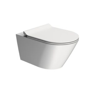 Pie sienas stiprināms WC pods KUBE X (ar vāku), balts matēts, GSI