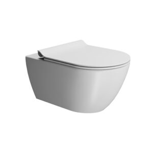 Pie sienas stiprināms WC pods PURA (ar vāku), balts matēts, GSI