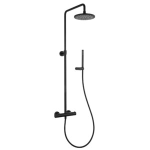 Shower set with thermostat, black matt, Paini