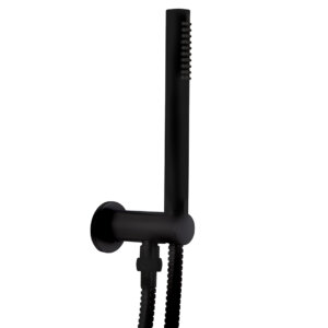 Hand shower with water connection and shower holder, black chrome, Fima CF